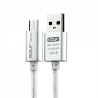 0.25M GOLF USB Data Sync Charging Cable Wire for Android Phone Silver