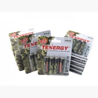 12 Cards: 4pcs Tenergy AA Size Camouflage Version Alkaline Batteries