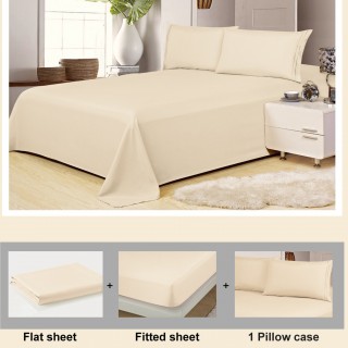 1800 Series Wrinkle Free Ultra Soft Solid 4-piece Sheet Set in 9 Colors - Queen, Beige