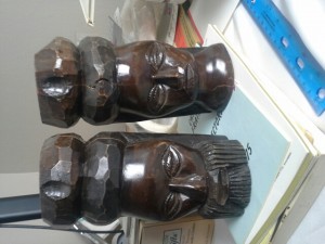 2 jamaka wood sculpters