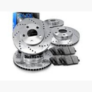 2010 Chevrolet Express 2500 6.6L Front And Rear Cross Drilled Brake Rotors + Ceramic Pads