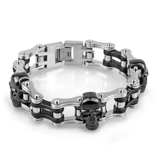 21mm Wide Motorcycle Stainless Steel Bracelet for Men