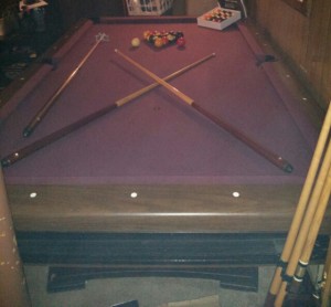 3 slate pool table