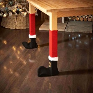4pcs Christmas Chair Leg Cover Socks Xmas Party Table Foot Cover