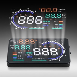 5.5" Large Screen Auto Car HUD Head Up Display KM/h & MPH Speeding Warning Windshield Project System
