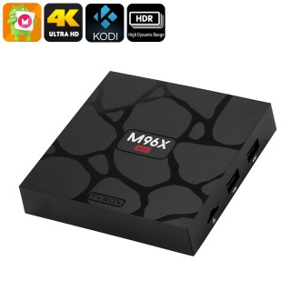 Android TV Box M96X Mini - Android 6.0, 4K Support, Quad-Core CPU, 1GB RAM, IR Remote Control, WiFi,