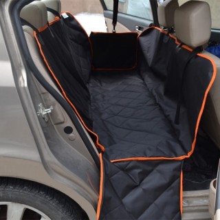 Anself Luxury Hammock Pet Car Seat Cover Waterproof Non-skid Dog Cat Seat Covers with Orange Brim an