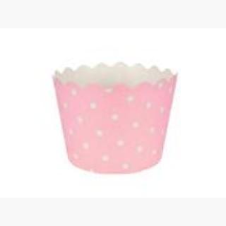 Club Pack of 144 Classic Baby Pink and White Polka Dot Cupcake Wrapper Baking Cups 2.5