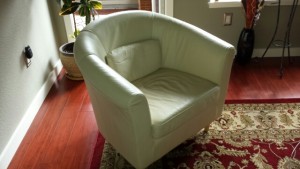 Cream leatherette seat