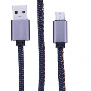 Denim 2.4A USB Data Sync Fast Charging Charger Cable Cord for Android Phone