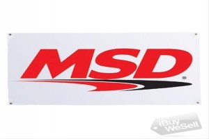 FREE SHIPPING INCLUDED NEW MSD Ignition MSD Logo Banner White, Vinyl, 60 in. Length x 36 in. Width