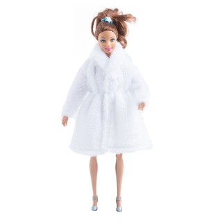 Fashion Barbie Toy Clothes Accessory Winter Plush Coat for Barbie Doll Clothes Dressing