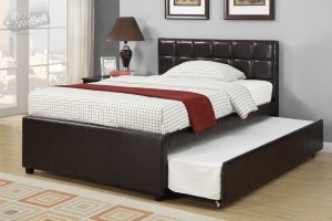 Full/Twin Espresso Trundle Bed Frame