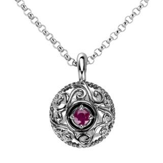 July Birthstone Chain Pendant Necklace