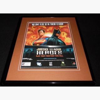 Justice League Heroes 2006 PS2 XBox Framed 11x14 ORIGINAL Advertisement Batman
