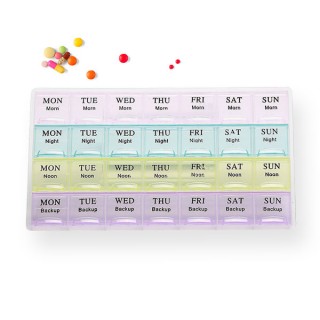 KCASA KC-JS2801 Travel Monthly Pill Organizer 28 Tablets Box Travel Medicine Storage Case