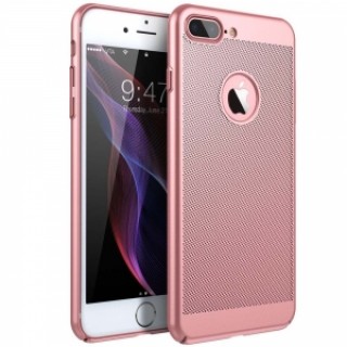 Mesh Dissipating Heat Anti Fingerprint PC Case For iPhone 7 Plus/8 Plus - Rose Golden