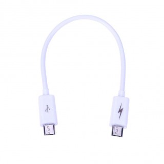 Micro USB Male to Male Adapter Cable Cord for Android Phone Tablet (White)