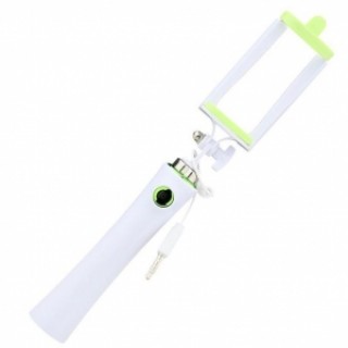 Mini Portable Handheld Wired Selfie Stick for iPhone Android Phone Green