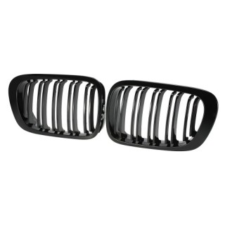 One Pair of Car Front Kidney Grille Grilles with Double Line for BMW E46 2 Door 1998-2001