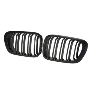 One Pair of Car Front Kidney Grille Grilles with Double Line for BMW E46 2 Door 1998-2001
