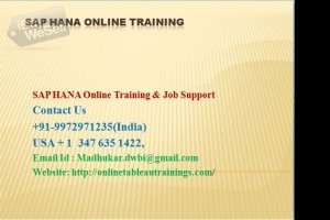 Online training for SAP Hana & Job Support