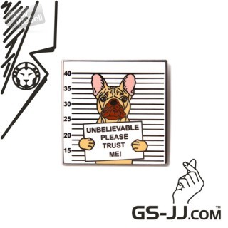 Please Trust Me Bulldog Custom Enamel Pins from GS-JJ