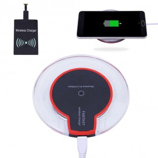 Qi Wireless Charger Charging Pad+Receiver Kit+Adapter For iPhone & Android