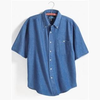 Quality Mens 100% Cotton Denim Scout Stonewashed Short Sleeve Shirt