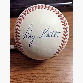 Ray Katt Autographed Baseball - ONL ! NY Giants & ! JSA!