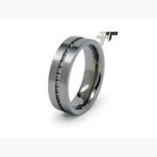 Titanium Cubic Zirconia Wedding Ring