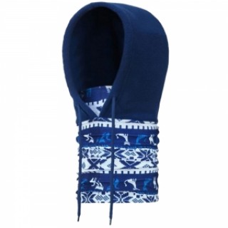 Versatile Polyester Fleece Beanies Skiing Hats Caps Face Mask Scarf Dark Blue