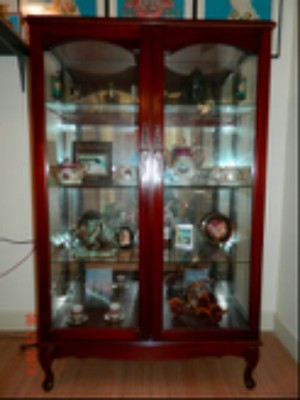 Wooden curio cabinet
