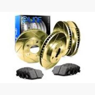 [COMPLETE KIT] Gold Edition Slotted Brake Rotors & Ceramic Brake Pads
