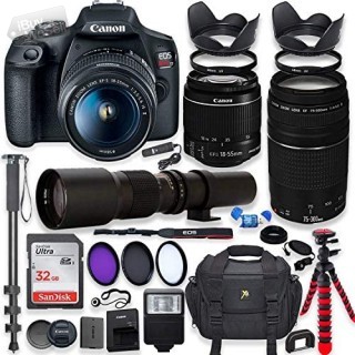 (Refurbished) Canon EOS Rebel T7 DSLR Camera with 18-55mm is II Lens Bundle (Wisconsin ) Madison