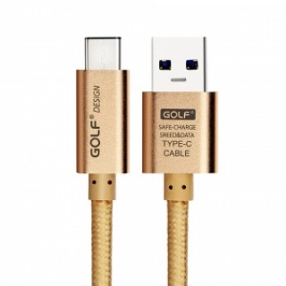 1.5M GOLF Metal Data Sync USB Cable Charging for Android Phone Golden