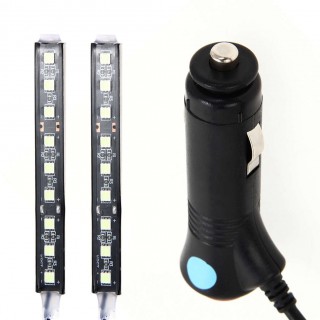 2 x 9 LED 2 in 1 Car Charger Interior Accessories Foot Car Decorative Car Light