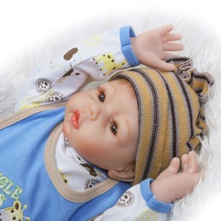 22inch 55cm Reborn Baby Doll Girl PP filling Silicon With Giraffe Clothes Lifelike Cute Gifts Toy