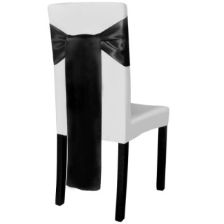 25 pcs Black Satin Decorative Chair Sash