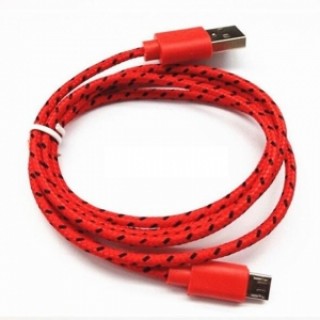 2M Micro USB Nylon Braided Data Sync Charger Cable Android V8 Red