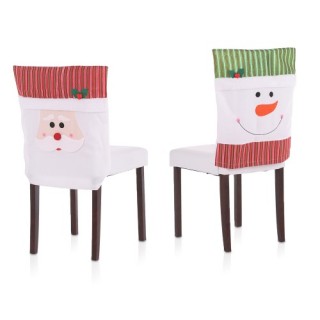 2pcs/set Christmas Chair Back Covers Snowman Santa Christmas Dinner Slipcovers Set Decorations Ornam
