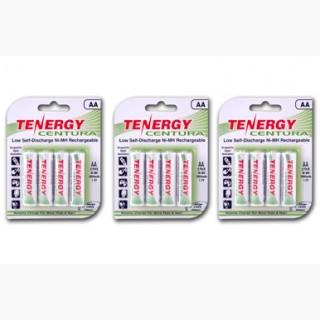 3 Cards: Tenergy Centura NiMH AA 2000mAh Low Self Discharge Rechargeable Batteries