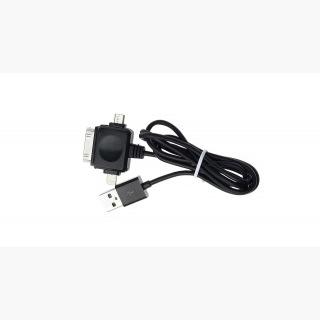 3 in 1 USB 2.0 to Apple 30-Pin + Apple 8-Pin + Micro USB Cable