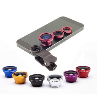 3-in-1 Universal Smartphone Camera Lens - 6 Colors - Purple