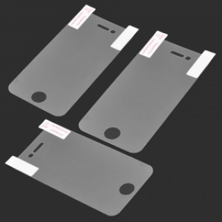 3pcs Glossy PET Screen Protector with Cleaning Cloth for iPhone 4/4S Transparent