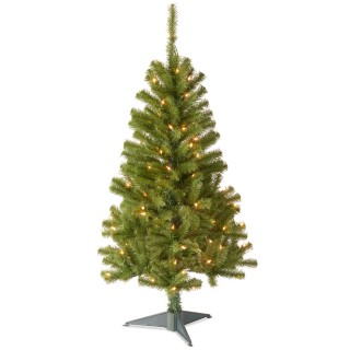 4 foot Canadian Fir Wrapped Christmas Tree: 100 Clear Lights