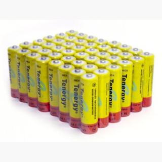 48pcs Tenergy AA 1000mAh NiCd Button Top Rechargeable Batteries