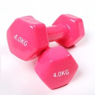 4KG Ladies Dumbbells Set Weights Aerobics Fitness Training Pink