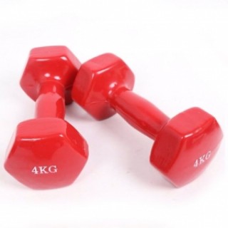 4KG Ladies Dumbbells Set Weights Aerobics Fitness Training Red