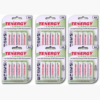 6 Cards: Tenergy Centura NiMH AA 2000mAh Low Self Discharge Rechargeable Batteries